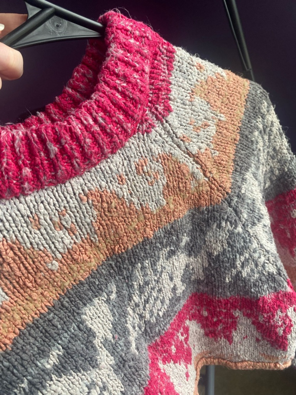 Urban Outfitters Pink, Gray, Brown Patterned Knit Sweater - Picture 3 of 3